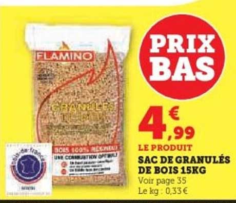 SAC DE GRANULÉS DE BOIS 15KG