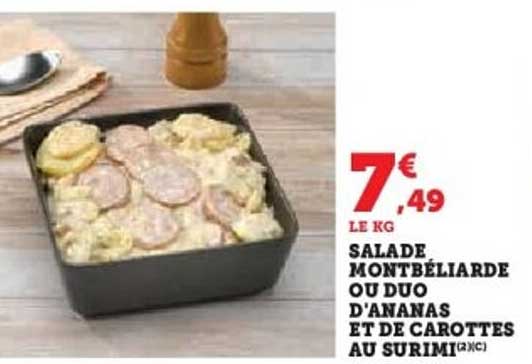 SALAD MONTBÉLIARDE OU DUO D'ANANAS ET DE CAROTTES AU SURIMI