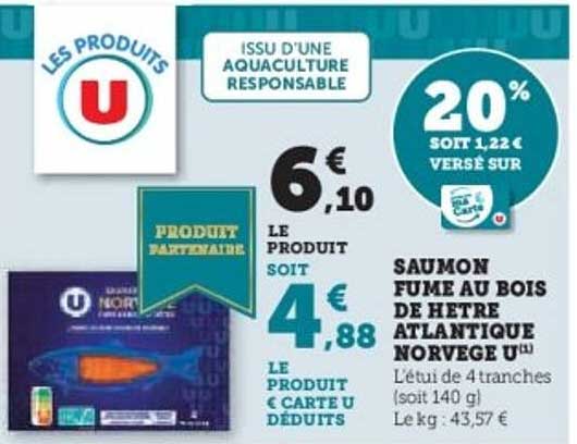 SAUMON FUME AU BOIS DE HETRE ATLANTIQUE NORVEGE U