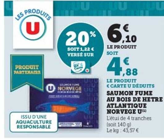 SAUMON FUME AU BOIS DE HETRE ATLANTIQUE NORVEGE U