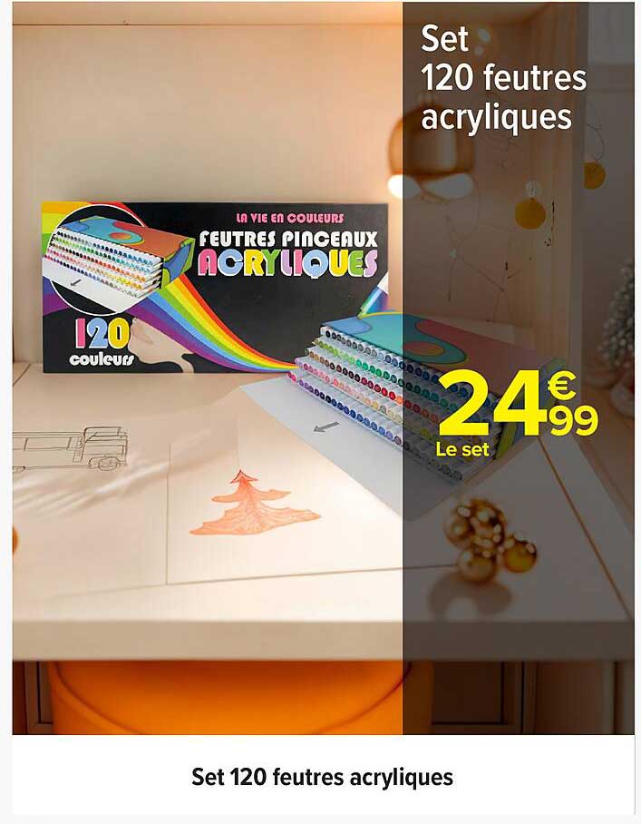 Set 120 feutres acryliques