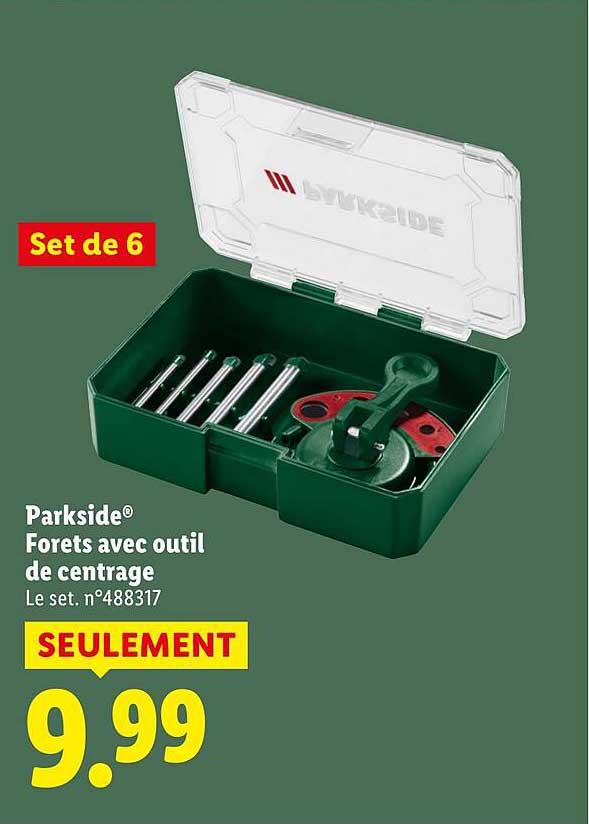 Set de 6 Parkside Forêts avec outil de centrage
