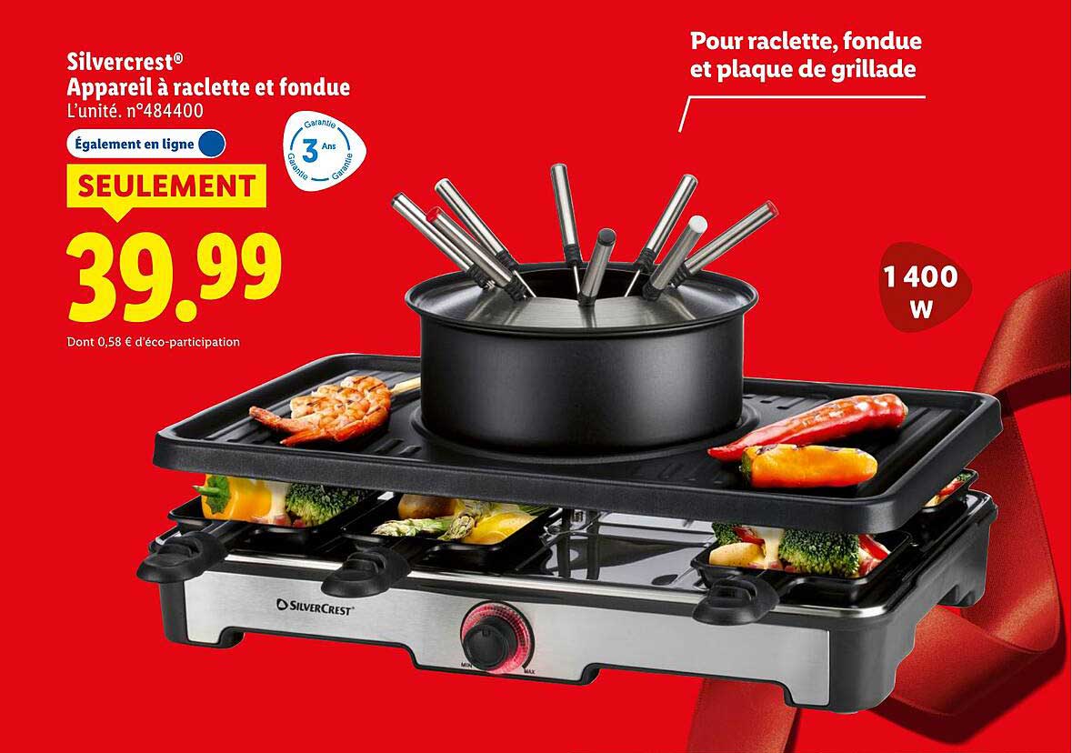 Silvercrest® Appareil à raclette et fondue