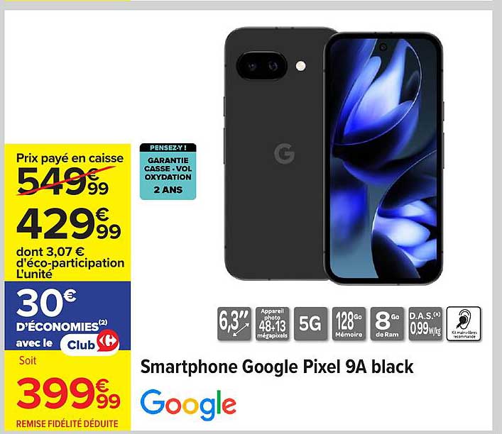 Smartphone Google Pixel 9A black