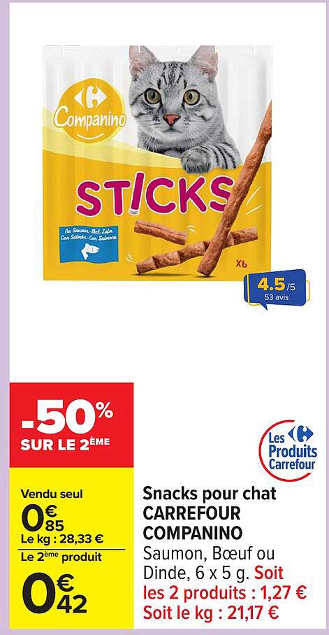 Snacks pour chat Carrefour Companino