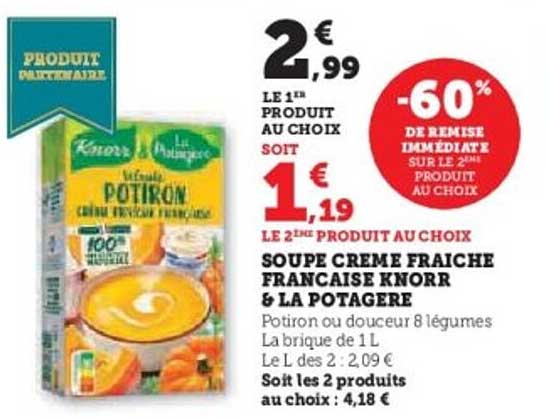 Soupe Crème Fraîche Française Knorr & La Potagère