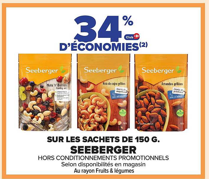 SUR LES SACHETS DE 150 G. SEEBERGER