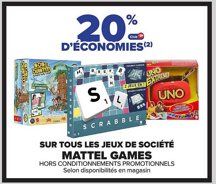 SUR TOUS LES JEUX DE SOCIÉTÉ MATTEL GAMES