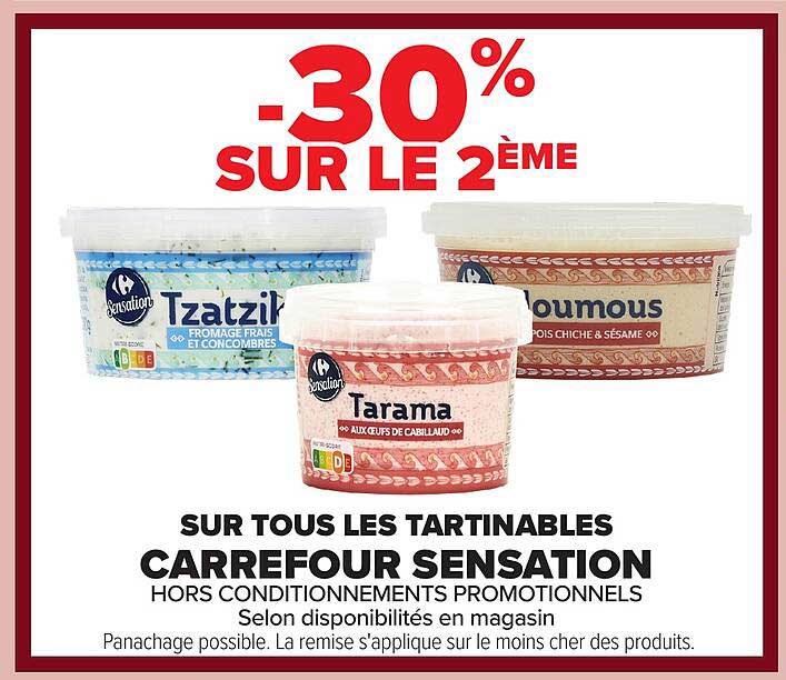 SUR TOUS LES TARTINABLES CARREFOUR SENSATION
