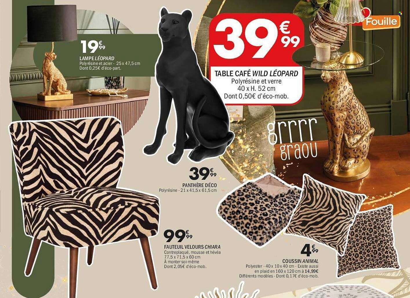 TABLE CAFÉ WILD LÉOPARD