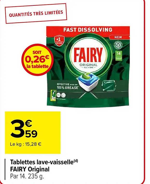 Tablettes lave-vaisselle FAIRY Original