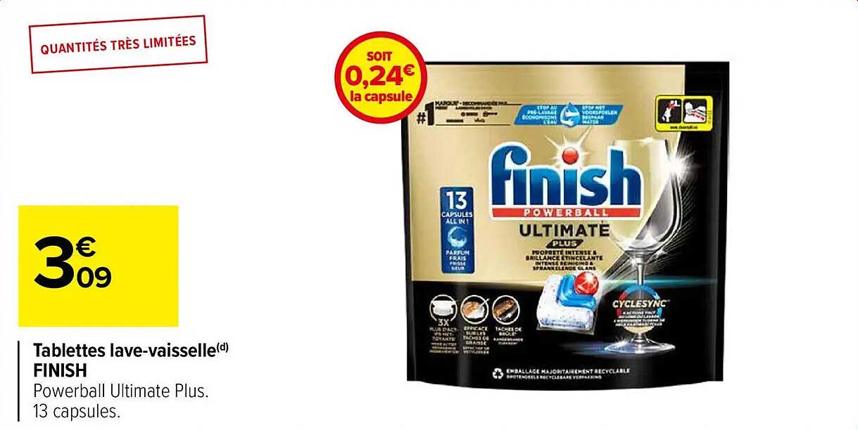 Tablettes lave-vaisselle(d) FINISH Powerball Ultimate Plus.