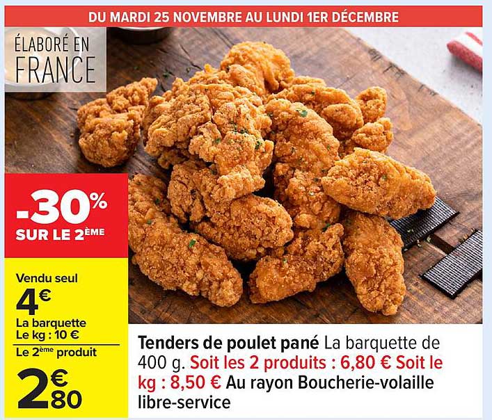 Tenders de poulet pané