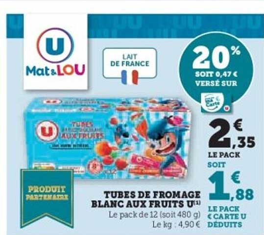 TUBES DE FROMAGE BLANC AUX FRUITS U