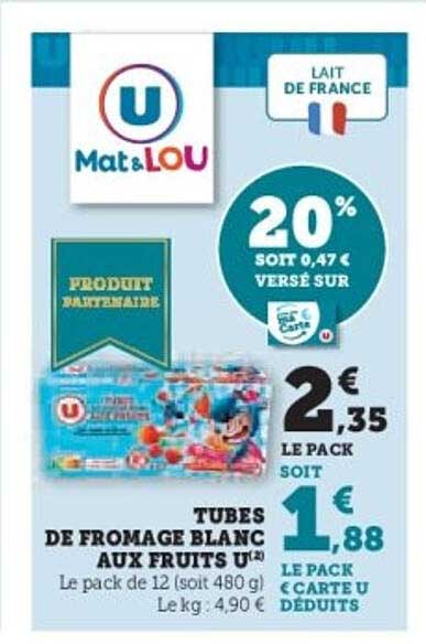 Tubus de fromage blanc aux fruits U