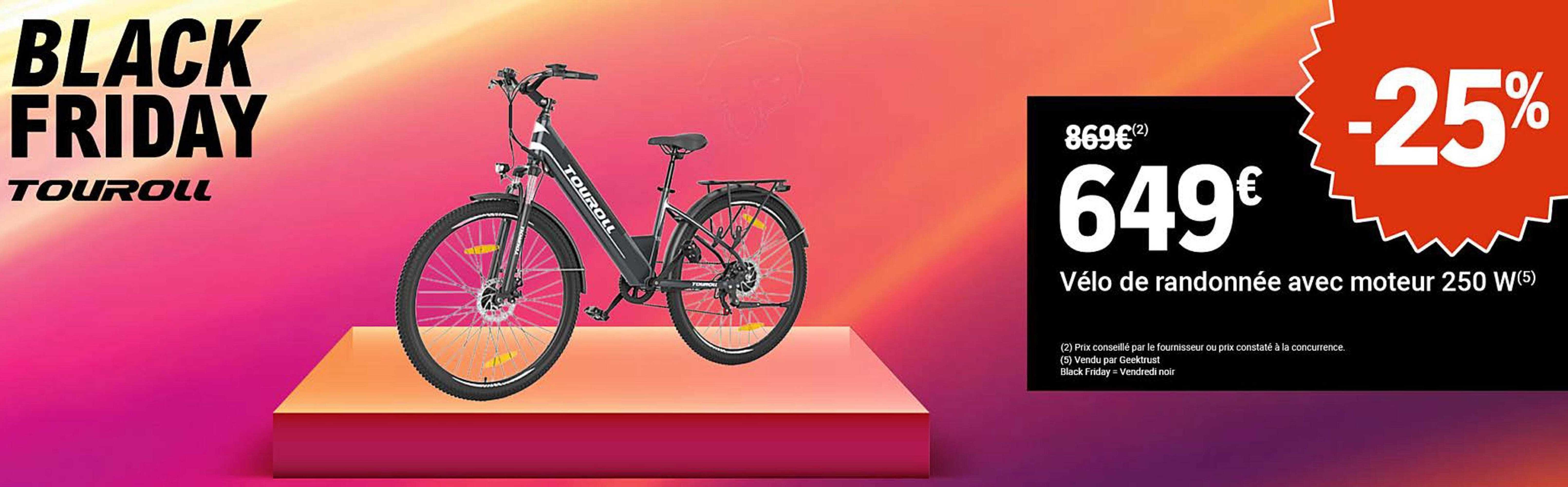 Vélo de randonnée avec moteur 250 W