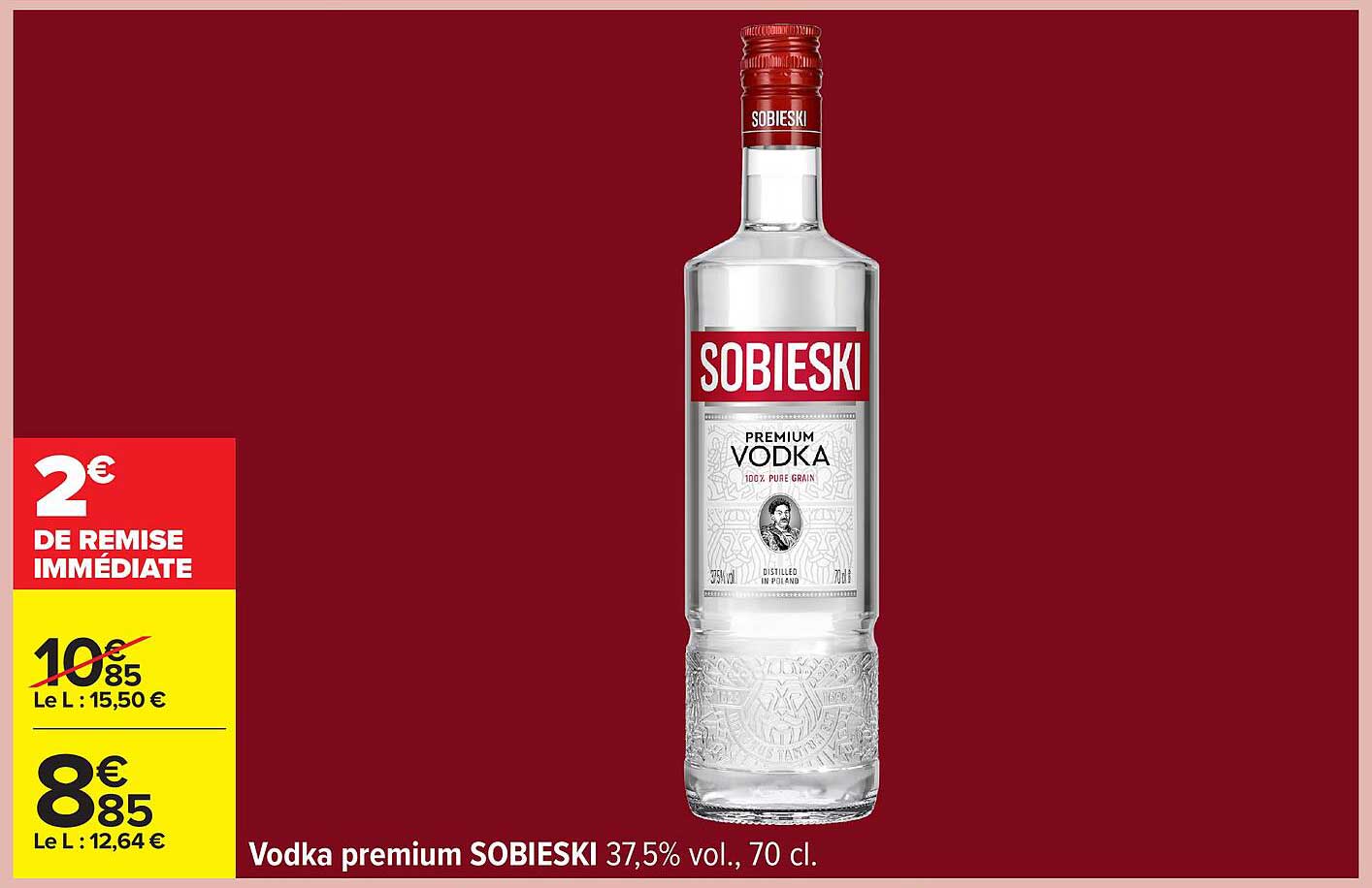 Vodka premium SOBIESKI 37,5% vol., 70 cl.