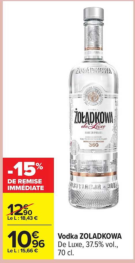 Vodka ZOLADKOWA De Luxe, 37.5% vol., 70 cl.
