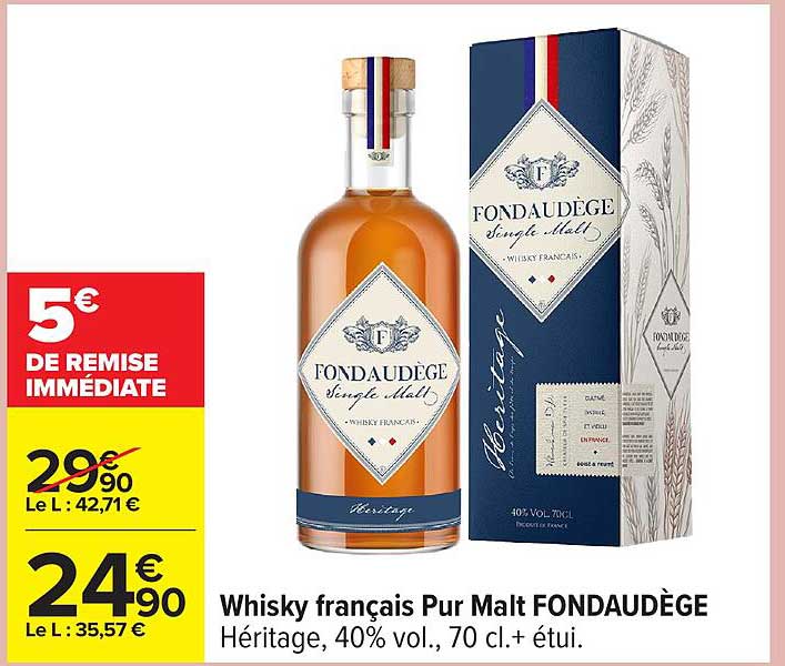 Whisky français Pur Malt FONDAUDÈGE