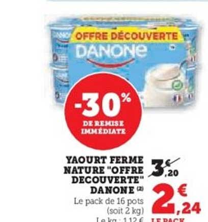 YAOURT FERME NATURE "OFFRE DECOUVERTE" DANONE