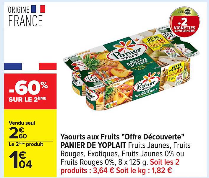 Yaourts aux Fruits "Offre Découverte" PANIER DE YOPLAIT