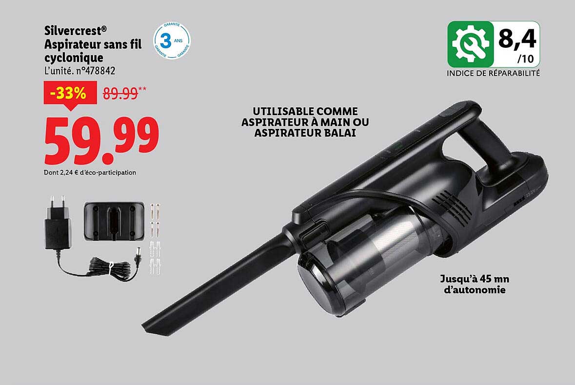 Silvercrest® Aspirateur sans fil cyclonique