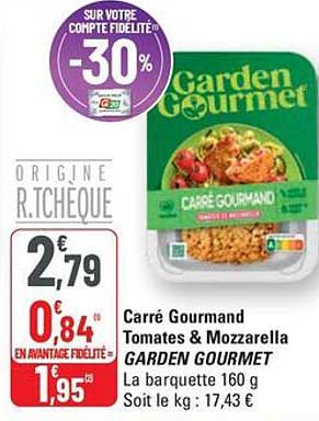 Carré Gourmand Tomates & Mozzarella GARDEN GOURMET