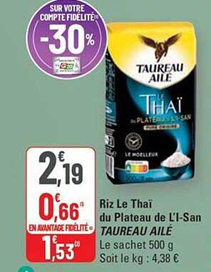 Riz Le Thaï du Plateau de L'l-San TAUREAU AILÉ
