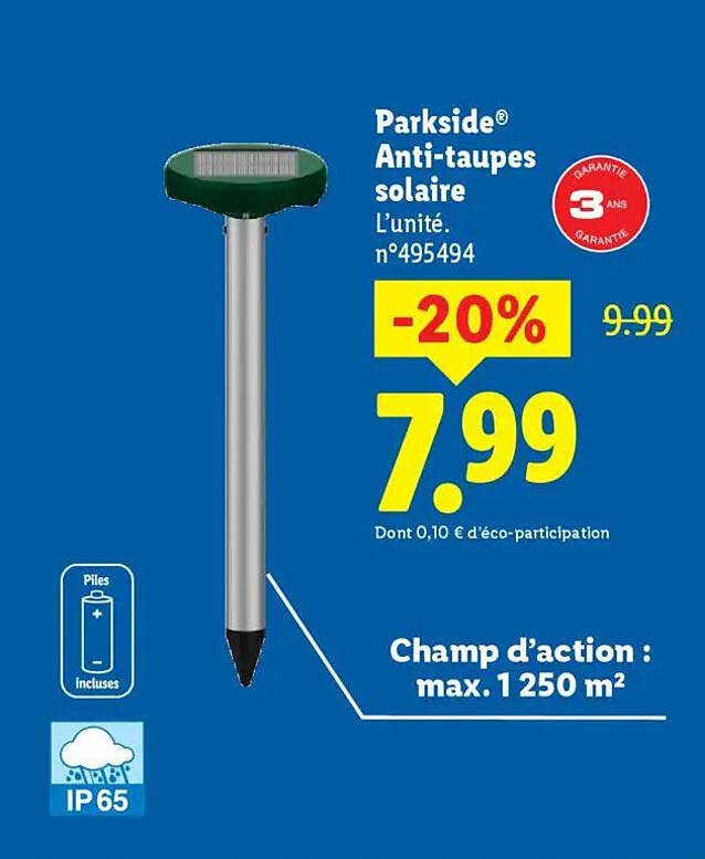 Parkside® Anti-taupes solaire