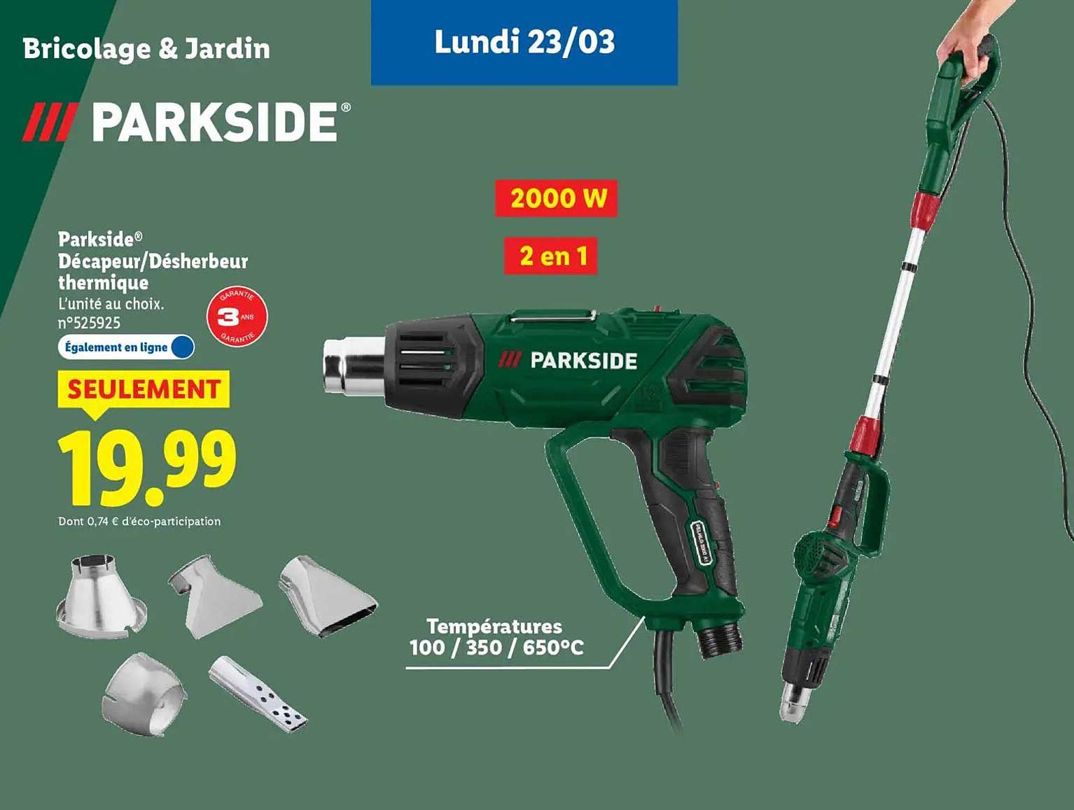 Parkside® Décapeur/Désherbeur thermique