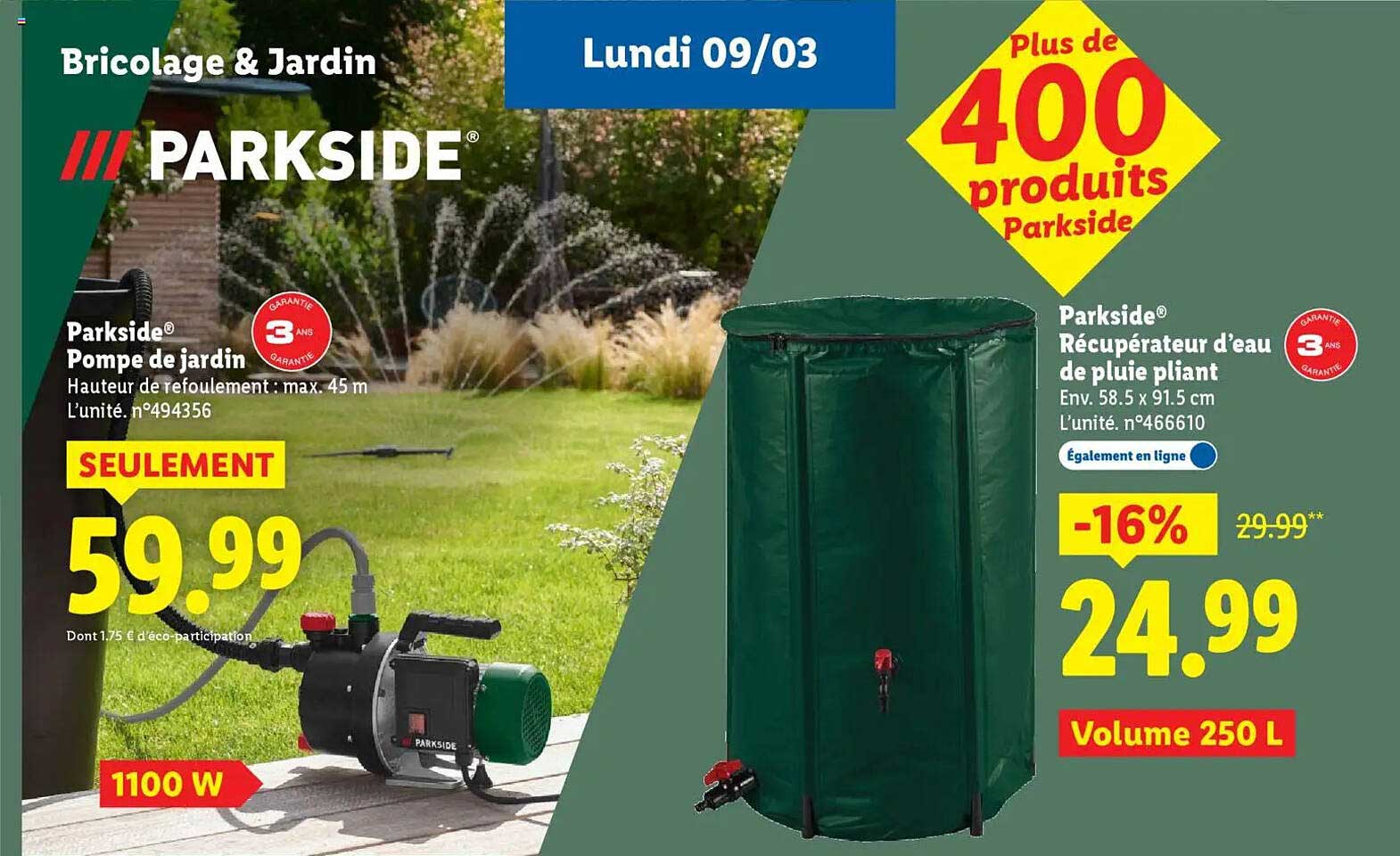 Parkside® Récupérateur d’eau de pluie pliant