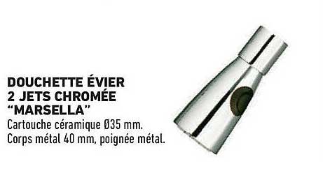 DOUCHETTE ÉVIER 2 JETS CHROMÉE "MARSELLA"