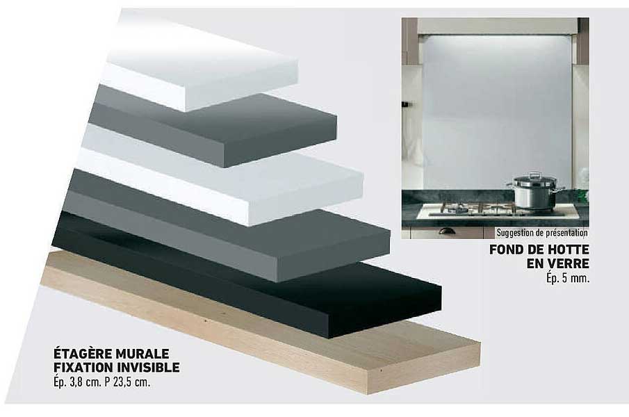 ÉTAGÈRE MURALE FIXATION INVISIBLE
