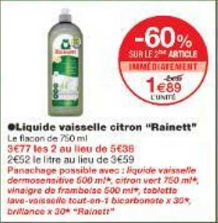 Liquide vaisselle citron "Rainett"