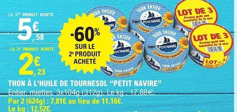 THON À L'HUILE DE TOURNESOL "PETIT NAVIRE"