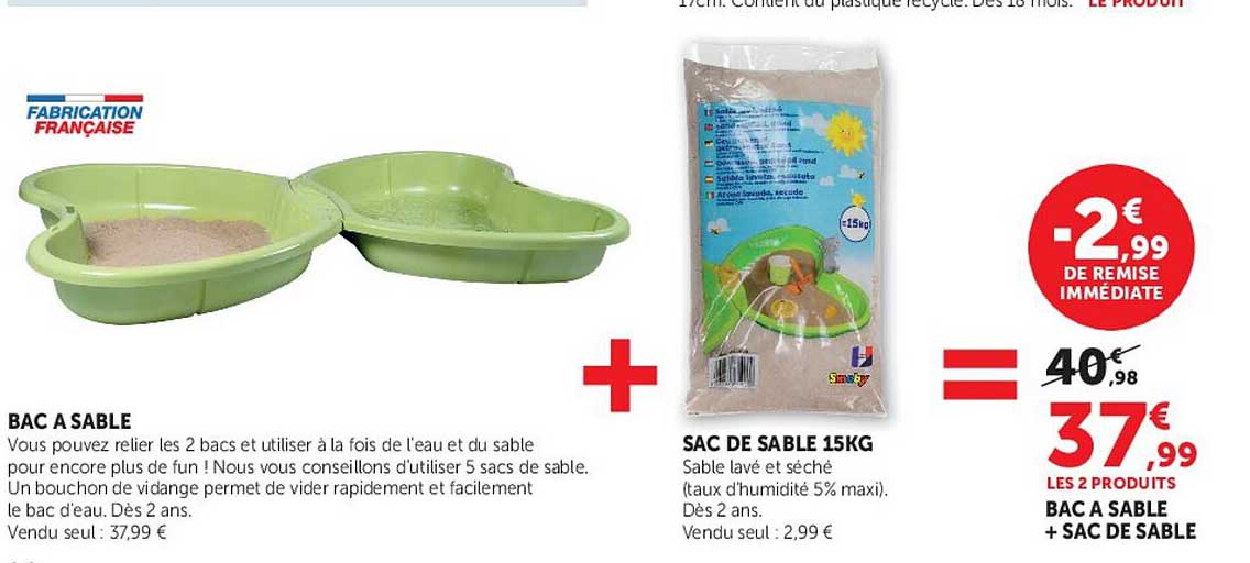 BAC A SABLE + SAC DE SABLE