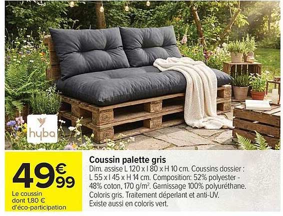 Coussin palette gris