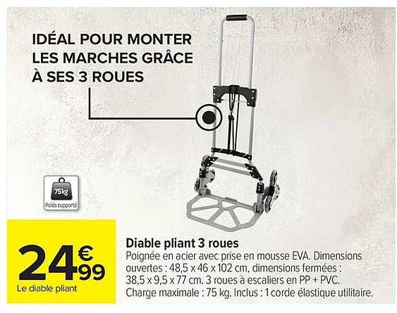 Diable pliant 3 roues