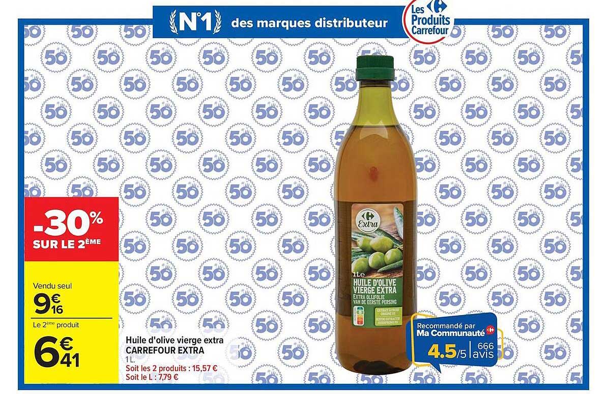 Huile d'olive vierge extra CARREFOUR EXTRA 1 L
