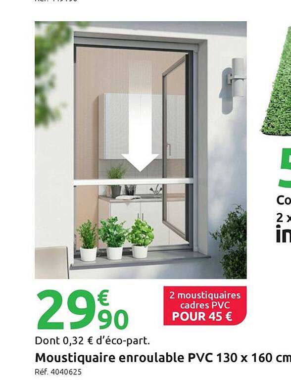 Moustiquaire enroulable PVC 130 x 160 cm