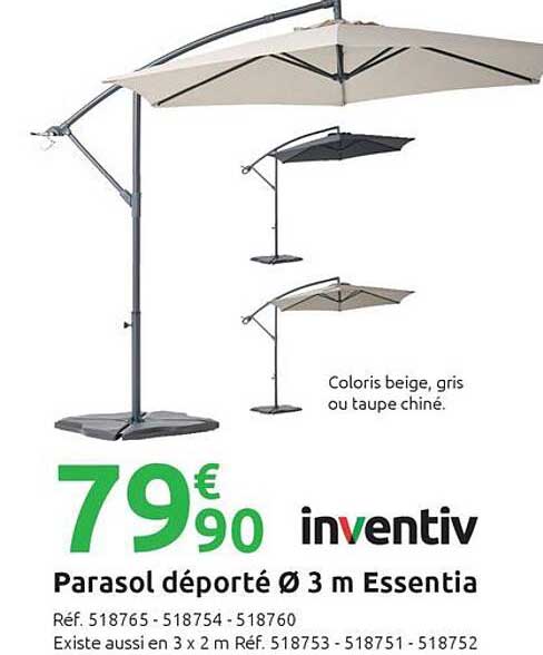 Parasol déporté Ø 3 m Essentia