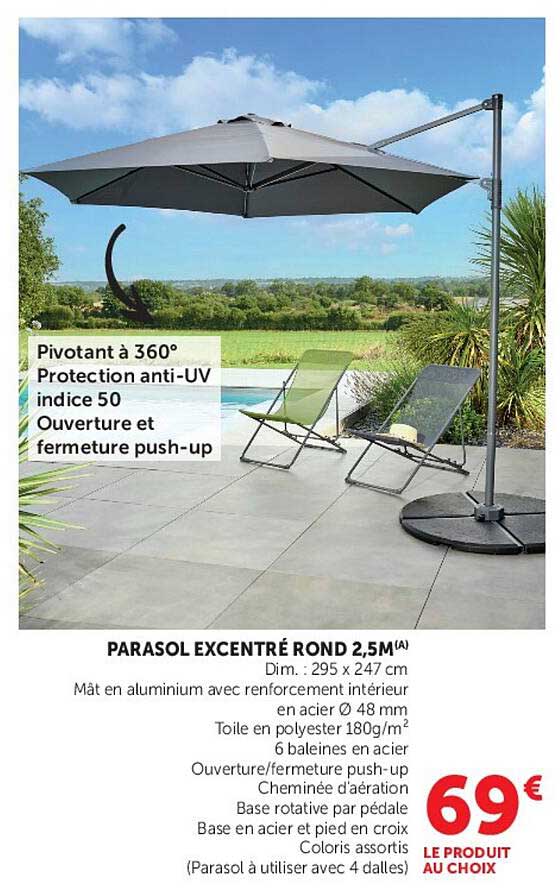 PARASOL EXCENTRÉ ROND 2,5M(A)