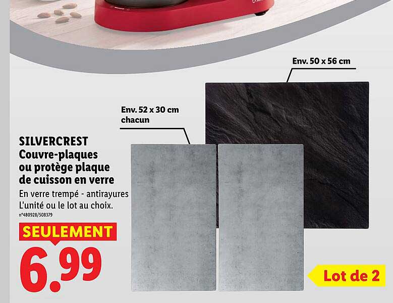 SILVERCREST Couvre-plaques ou protège plaque de cuisson en verre