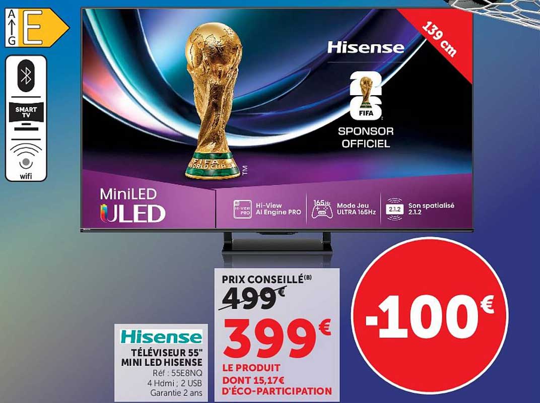 TÉLÉVISEUR 55" MINI LED HISENSE