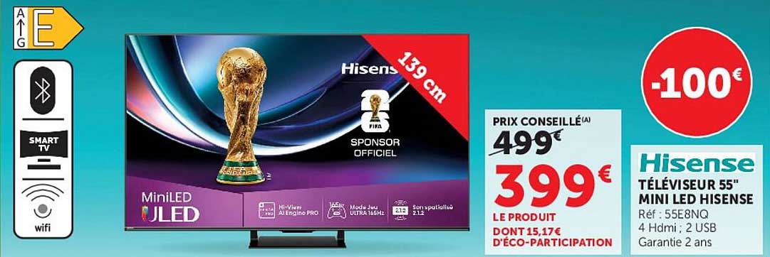 TÉLÉVISEUR 55" MINI LED HISENSE