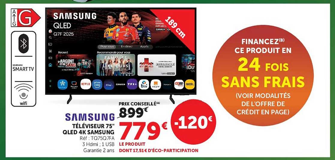 TÉLÉVISEUR 75'' QLED 4K SAMSUNG