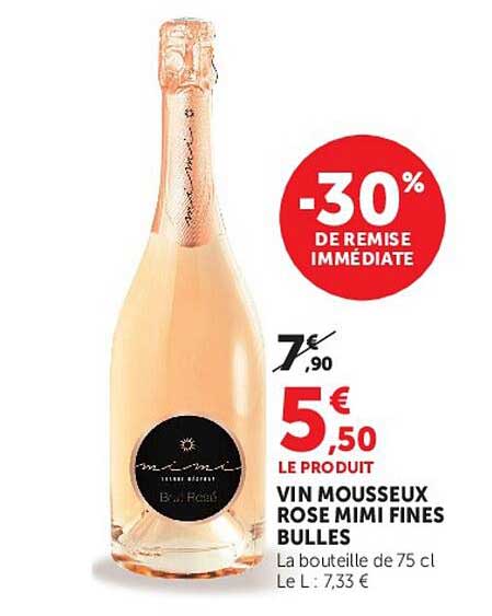 VIN MOUSSEUX ROSE MIMI FINES BULLES