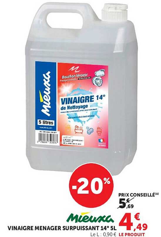 VINAIGRE MENAGER SURPUISSANT 14° 5L