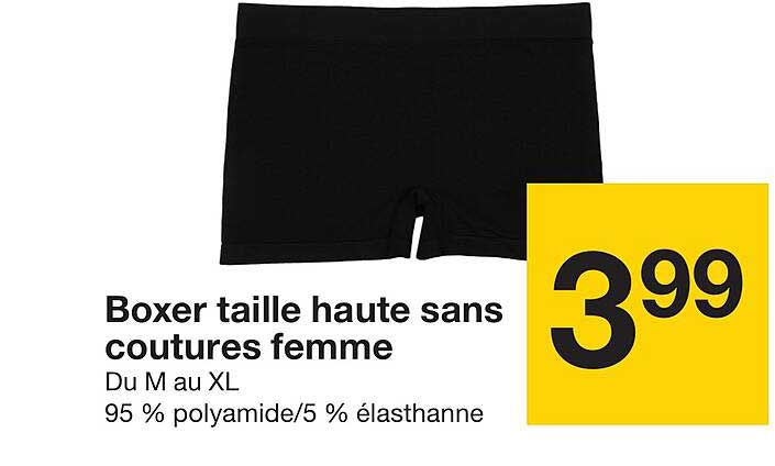 Boxer taille haute sans coutures femme