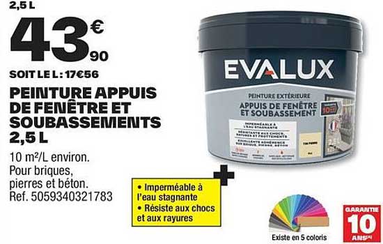 PEINTURE APPUIS DE FENÊTRE ET SOUBASSEMENTS 2,5 L